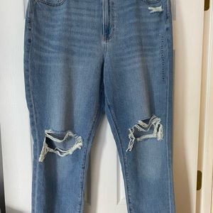AMERICAN EAGLE Mom Jean Cool Classic Size 16 Short 33 Waist High Rise NWT